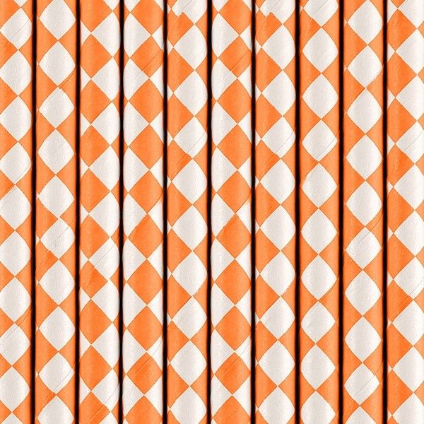 Strohhalme aus Papier, Orange, 10 Stück