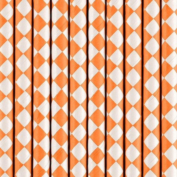 Strohhalme aus Papier, Orange, 10 Stück