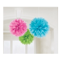 Pompoms bunt pastell, 3 St Pompoms bunt pastell, 3 St