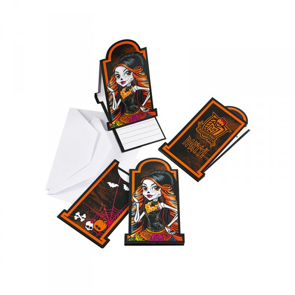 Einladungskarten Monster High, 6 Stück
