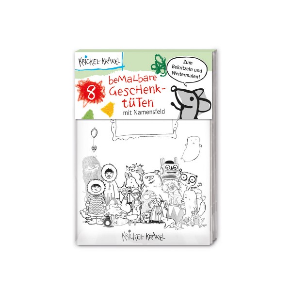 Partytüten Krickel-Krakel, 8 Stück