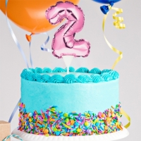 Kuchenpicker Folienballon Zahl 2 in Pink, 22 cm klein, selbstaufblasend, 1 Stück Kuchenpicker Folienballon Zahl 2 in Pink, 22 cm klein, selbstaufblasend, 1 Stück