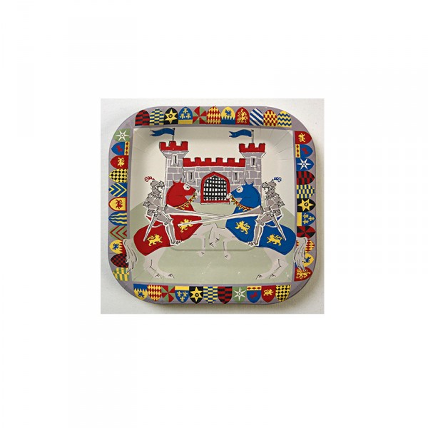 Pappteller Ritter, Ø 18cm, 12 Stück