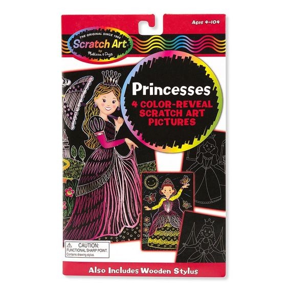 Kratzbilder Prinzessin, 4 Stück