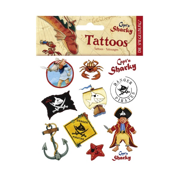 Capt'n Sharky Tattoos, verschiedene Piratenmotive