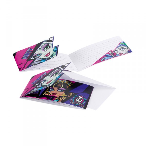 Einladungskarten Monster High, 6 Stück