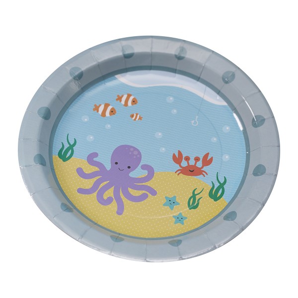 Pappteller Unterwasserwelt, ø 23cm, 8 Stück X