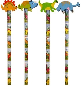 Bleistift Dino mit Radierer, 1 Stück
