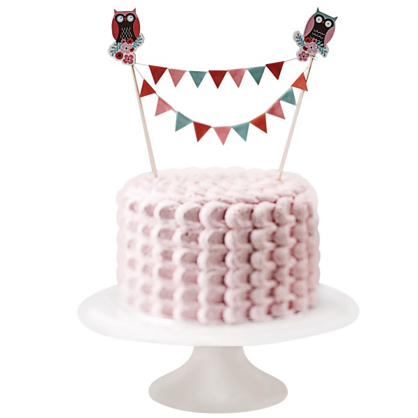 Kuchen-Wimpelkette Eule, 17cm hoch
