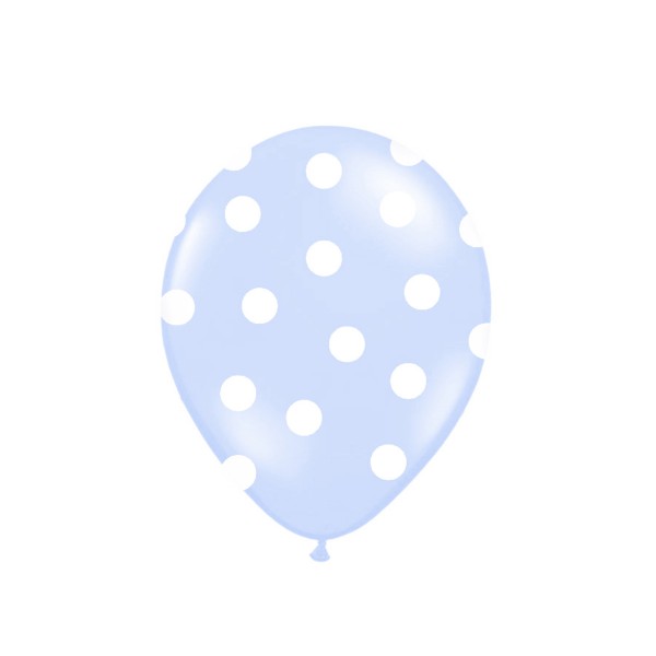 Luftballons mit  Punkten hellblau, 6 St