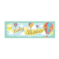Riesenbanner-Babyshower-Heissluftballon-50x152cm Riesenbanner-Babyshower-Heissluftballon-50x152cm