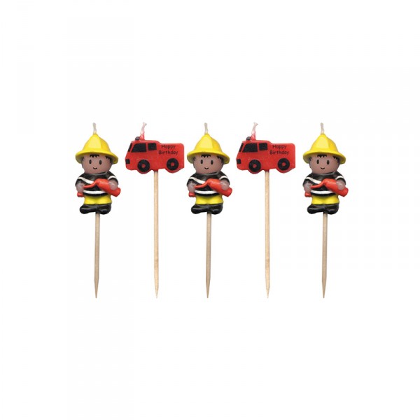 Minikerzen Feuerwehr, 5 Stück X X