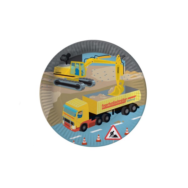 Pappteller Baustelle,
