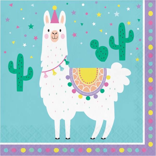 Servietten Lama, 33cm, 16 Stück