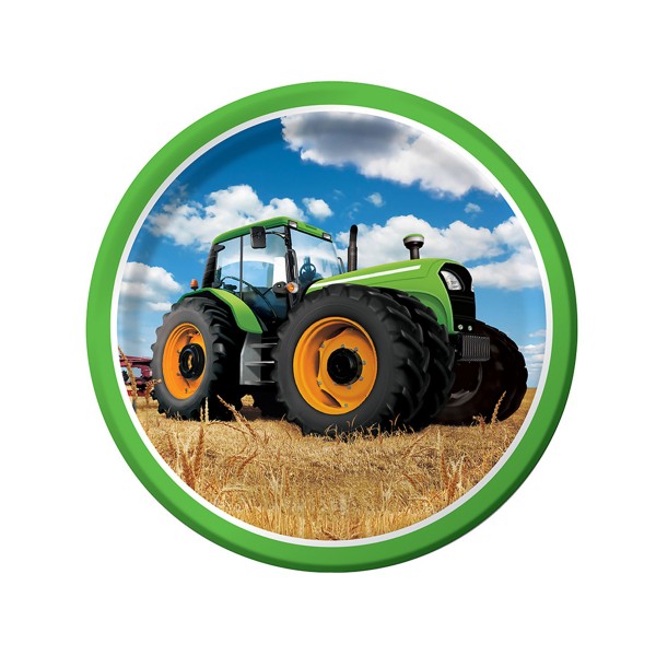 Pappteller-Traktor-23-cm-8-Stueck