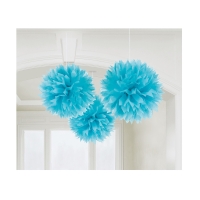Pompons hellblau, 3 St Pompons hellblau, 3 St