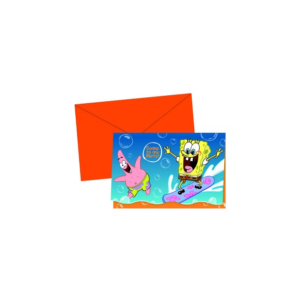 SpongeBob Einladungen mit Umschl
