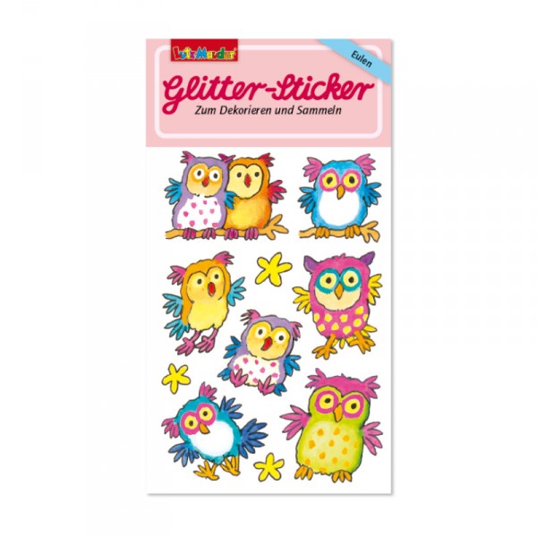 Glitter-Sticker Eulen