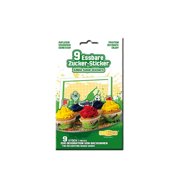 Essbare Zuckersticker Fu�ball, 9 St�ck
