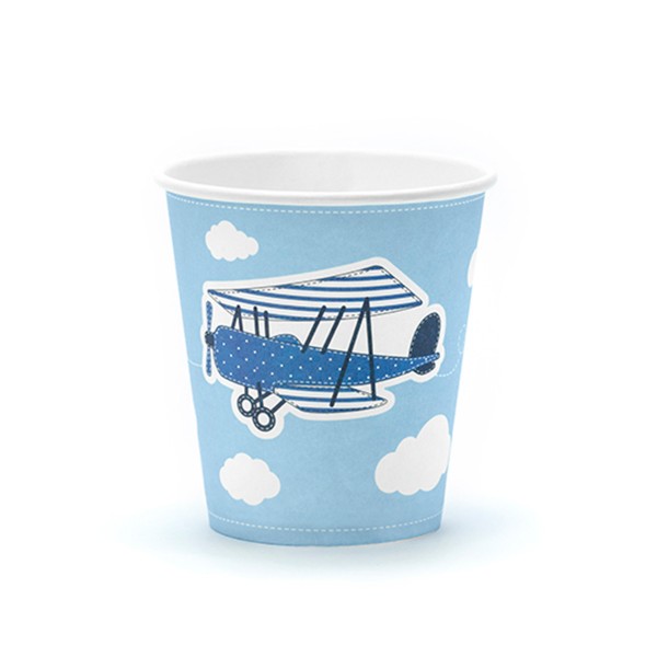 Pappbecher Flugzeuge, 200ml, 6 Stück