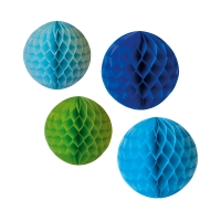 Hängedekoration Honeycombs, blau, 4-teilig Hängedekoration Honeycombs, blau, 4-teilig