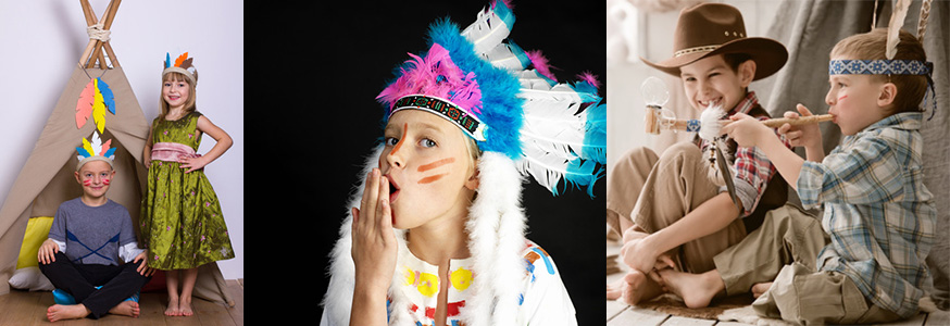 Feiern Sie mit Ihren kleinem Indianer ein fröhliches Fest! • Fotos: vombatic, kameel, Alexandr Vasilyev / Fotolia.com