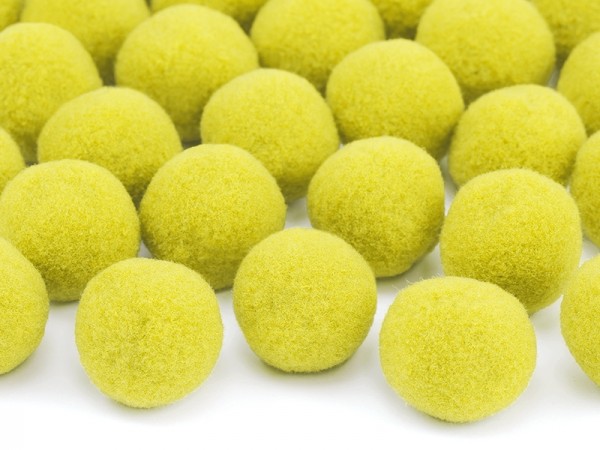 Deko-Pompons aus Plüsch, sonnengelb, 20 Stück