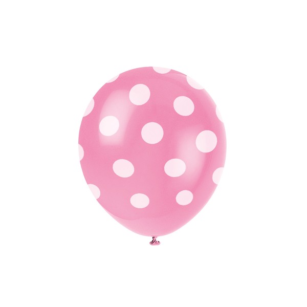 Luftballons mit Punkten pink, 6 St