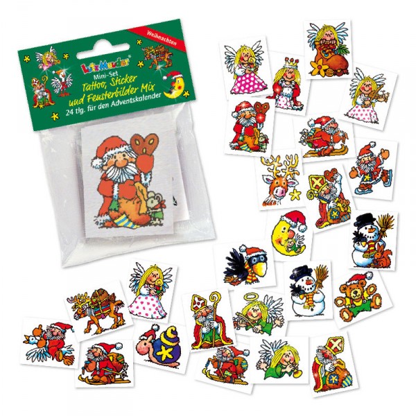 Mini-Tattoo-Set Weihnachts-Mix, 24-teilig