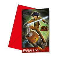 Einladungen mit Umschlag  Star Wars Rebels, 6 St Einladungen mit Umschlag  Star Wars Rebels, 6 St