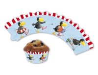 Deko-Banderolen für Muffins und Cupcakes Rabe Socke, 12 Stück