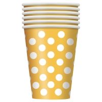 Pappecher Punkte, gelb, 8 St Pappecher Punkte, gelb, 8 St