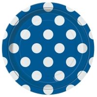 Pappteller Punkte, blau,  18cm, 8 St Pappteller Punkte, blau,  18cm, 8 St