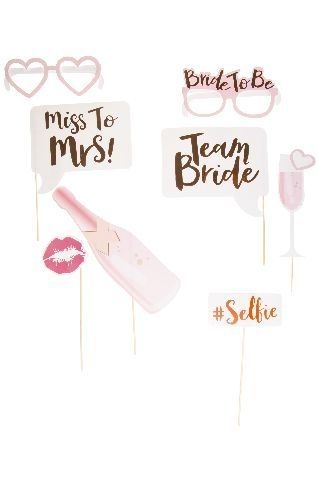 Photo Props Set Bride to be, rosa, 8-teilig