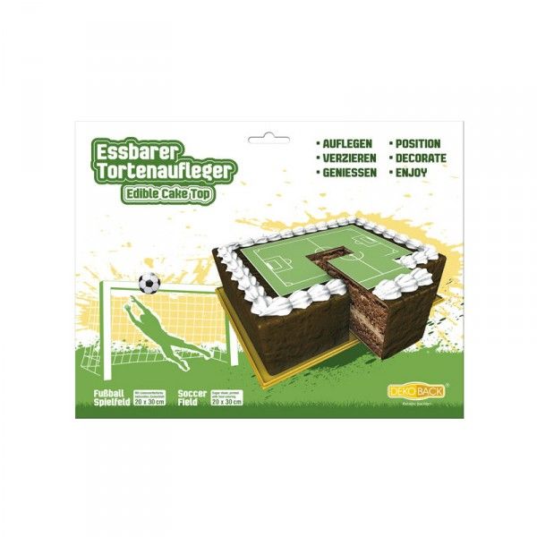 Zucker-Tortenaufleger Fussballfeld, 20x30cm
