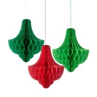 Wabendeko Weihnachten drei Farben, 3 St Wabendeko Weihnachten drei Farben, 3 St