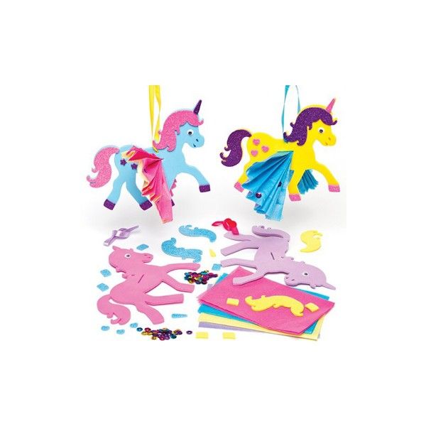 T1142550-Bastelsets-Deko-Anhaenger-Einhorn-4-Stueck