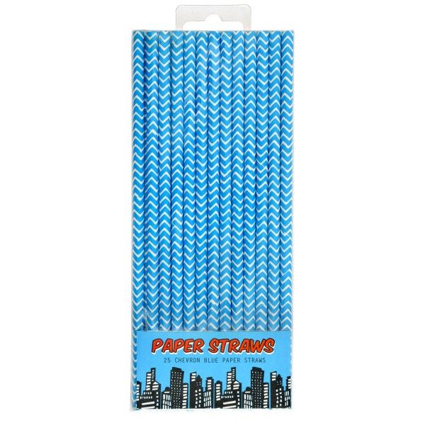 Strohhalme Pop Art Pop Art Superhelden, blau, 19,5cm, 25 St