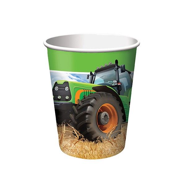 Pappbecher-Traktor-256ml-8-Stueck