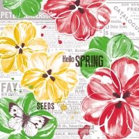 Servietten Hello Spring, 40 x 40 cm, 12 Stück Servietten Hello Spring, 40 x 40 cm, 12 Stück