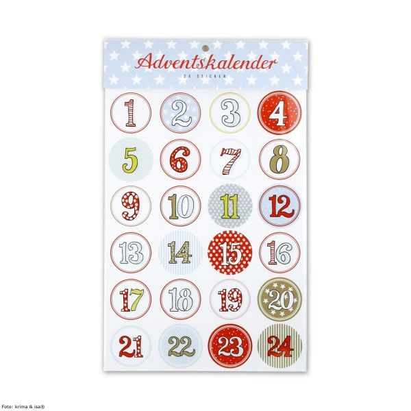 Sticker Adventskalender, 24 Stück