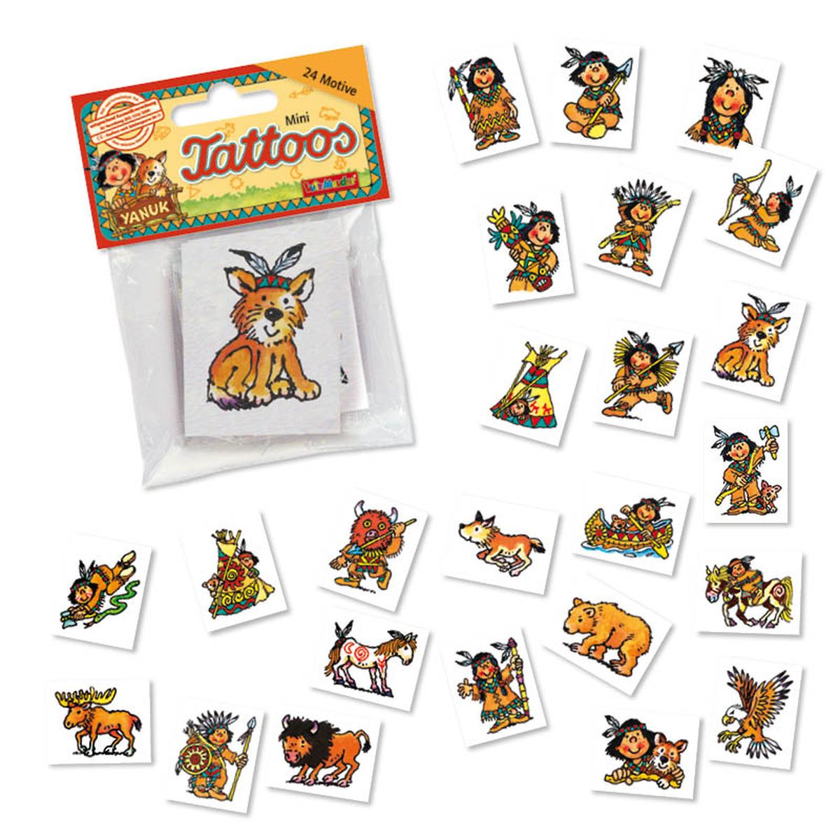 MiniTattoo Set Indianer, 24teilig X Indianer Beide Mottopartys