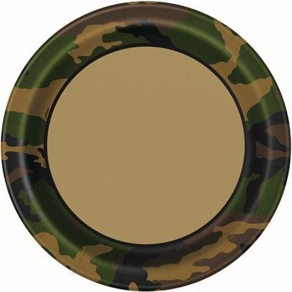 Pappteller Camouflage, ø 22 cm, 8 Stück