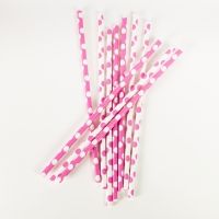 Strohhalme Punkte, pink, 10 Stück