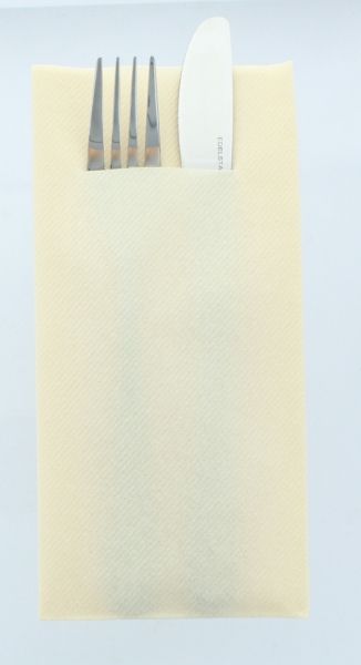 Besteckservietten Creme, 40cm, 12 Stück