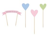 Cupcake und Cake-Topper, grün, rosa & blau Pastell, 4 Teile Cupcake und Cake-Topper, grün, rosa & blau Pastell, 4 Teile