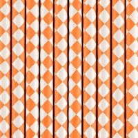 Strohhalme aus Papier, Orange, 10 Stück Strohhalme aus Papier, Orange, 10 Stück