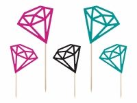Cake Topper Diamanten, 5 Stück Cake Topper Diamanten, 5 Stück