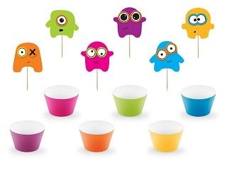 Cupcake-Set Monster, 12 Teile