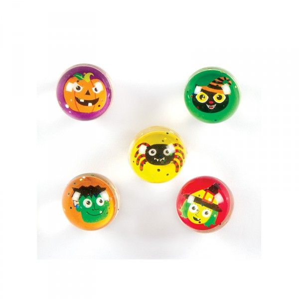 Flummis Glitzer Halloween, verschiede Motive, , ø3,2cm , 5 Stück